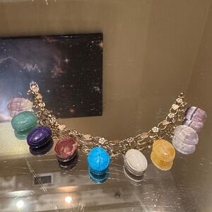 Vintage Egyptian Revival Scarab Charm Bracelet 1950s Gold Filled